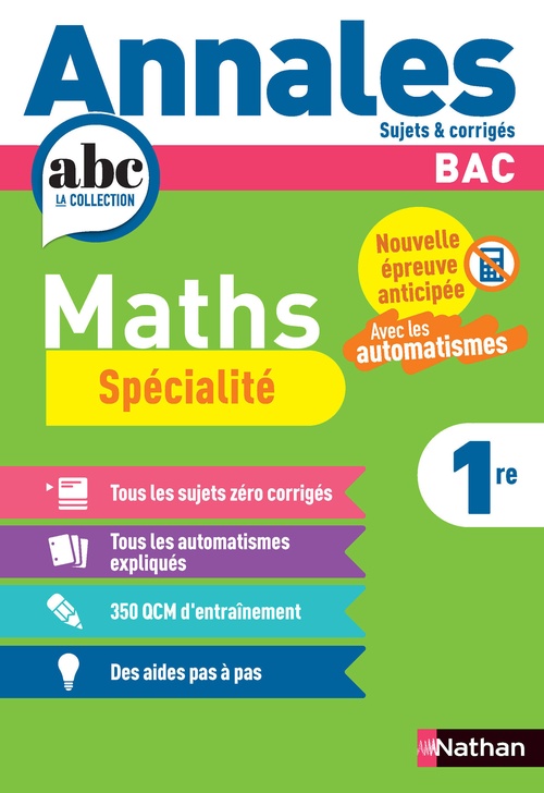 ebook cover of Annales Bac Maths 1ère - Spécialités, by Joel Ternoy, Isabelle Strancar