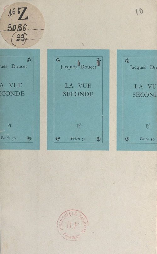 Couverture ebook de La vue seconde, de Jacques Doucet