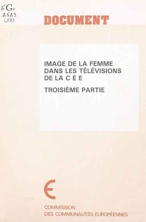 Couverture ebook de Image de la femme dans les télévisions de la CEE (3) : Synthèse, de Eliane Vogel-Polsky, Gabriel Thoveron