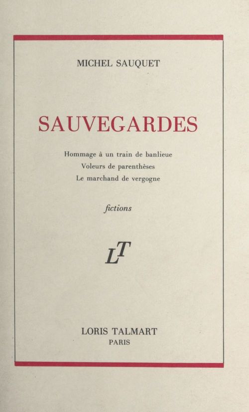 ebook cover of Sauvegardes, by Michel Sauquet