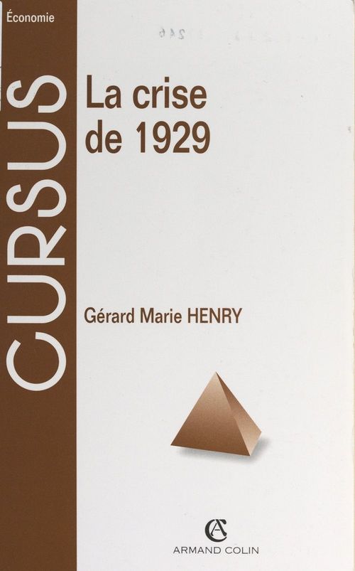 ebook cover of La crise de 1929, by Gérard-marie Henry