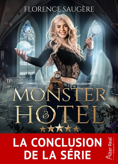 Couverture ebook de Sortilège, rivalité et hôtel hanté, de Florence Saugère