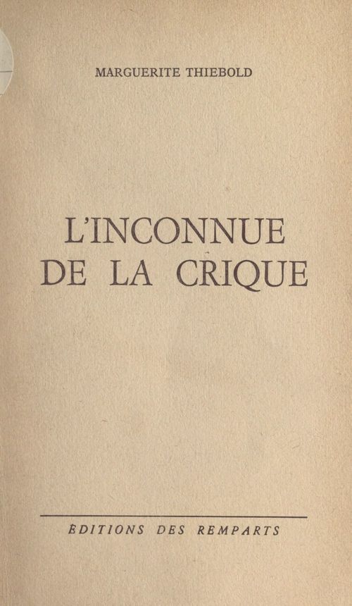 ebook cover of L'inconnue de la crique, by Marguerite Thiebold