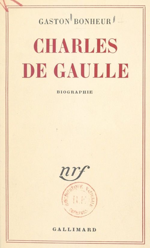Couverture ebook de Charles de Gaulle, de Gaston Bonheur
