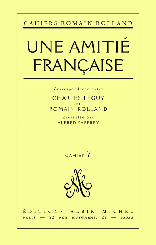 ebook cover of Une amitié française, by Romain Rolland