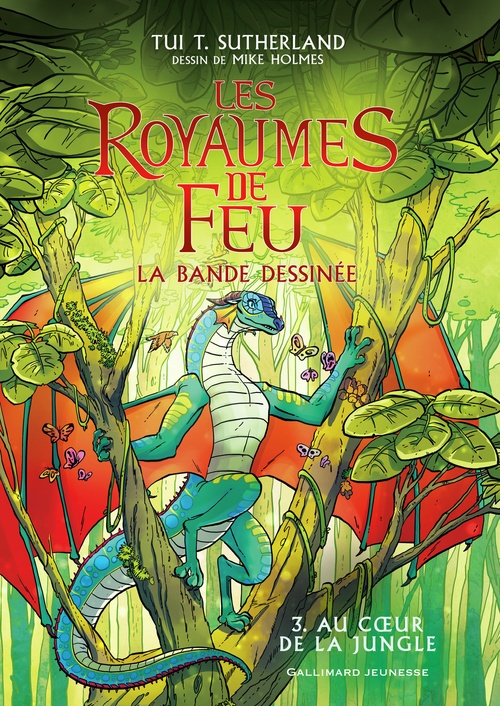 ebook cover of Les Royaumes de Feu. La bande dessinée (Tome 3) - Au coeur de la jungle, by Tui T. Sutherland, Barry Deutsch, Mike Holmes