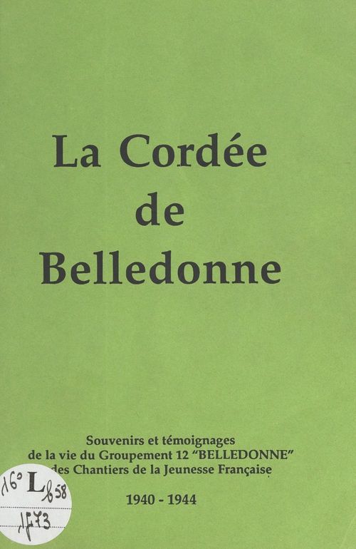 ebook cover of La cordée de Belledonne, by Amicale Des Anciens Des Chantiers De La