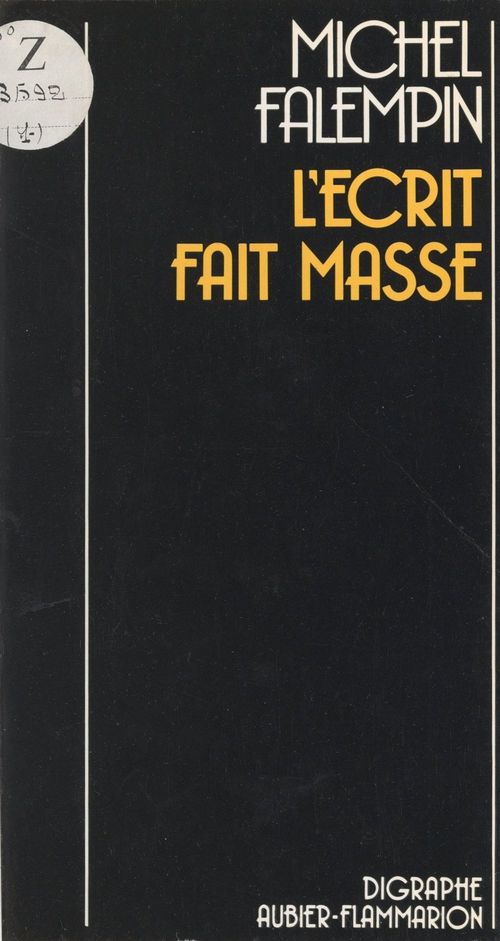ebook cover of L'écrit fait masse, by Michel Falempin