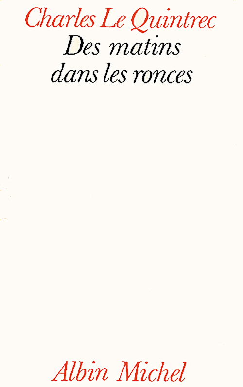 ebook cover of Des matins dans les ronces, by Charles Le quintrec