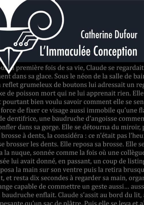 Couverture ebook de L'Immaculée Conception, de Catherine Dufour