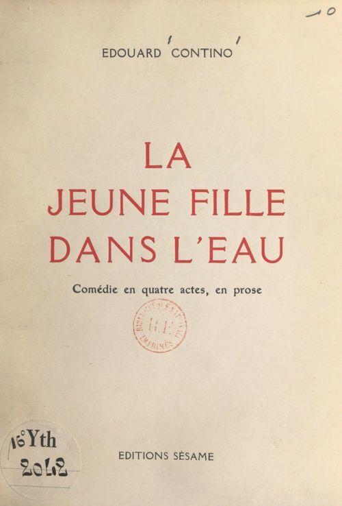 Couverture ebook de La jeune fille dans l'eau, de Edouard Contino