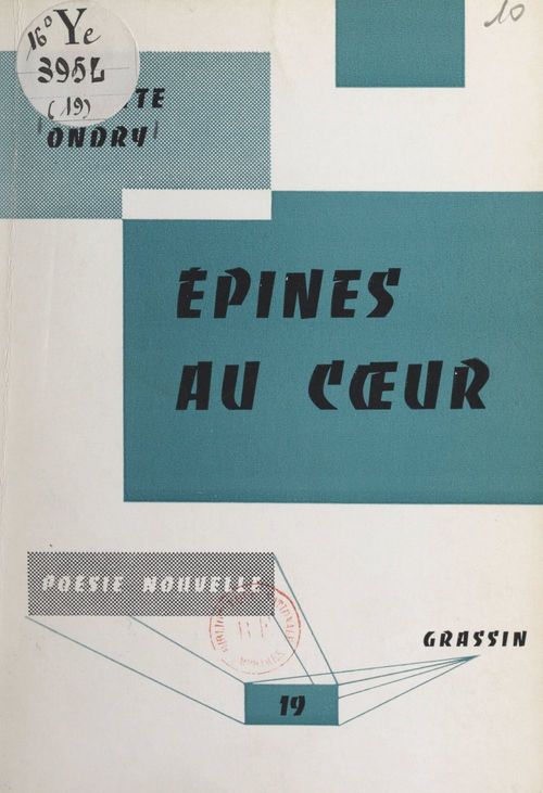 ebook cover of Épines au coeur, by Colette Ondry