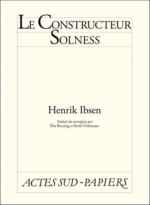 ebook cover of Le constructeur Solness, by Henrik Ibsen