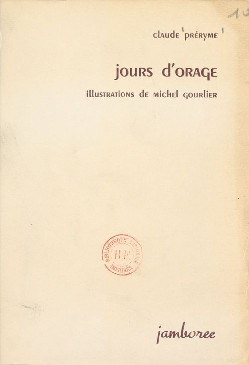 Couverture ebook de Jours d'orage, de Claude Preryme
