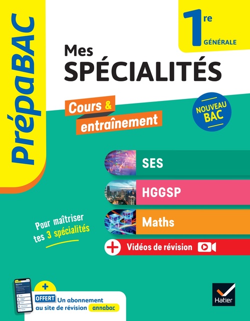 ebook cover of Prépabac - Mes spécialités SES, HGGSP, Maths 1re générale - 2026-2027, by Séverine Bachelerie-Marteau, Laurent van De Wandel, Frédéric Viénot, Michel Abadie, Annick Meyer, Jean-Dominique Picchio