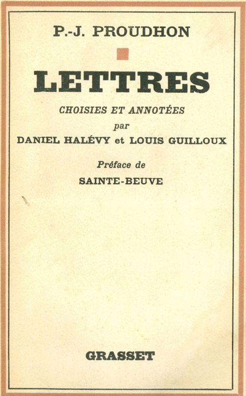 ebook cover of Lettres, by Pierre-Joseph Proudhon