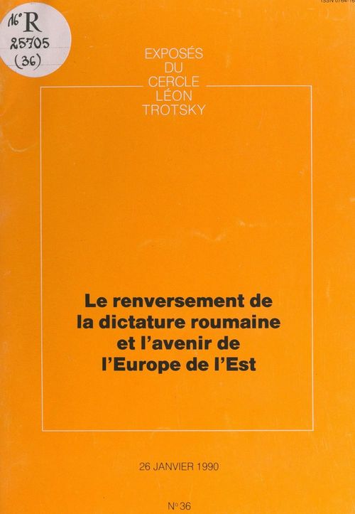 ebook cover of Le renversement de la dictature roumaine et l'avenir de l'Europe de l'Est, by Cercle Leon Trotsky