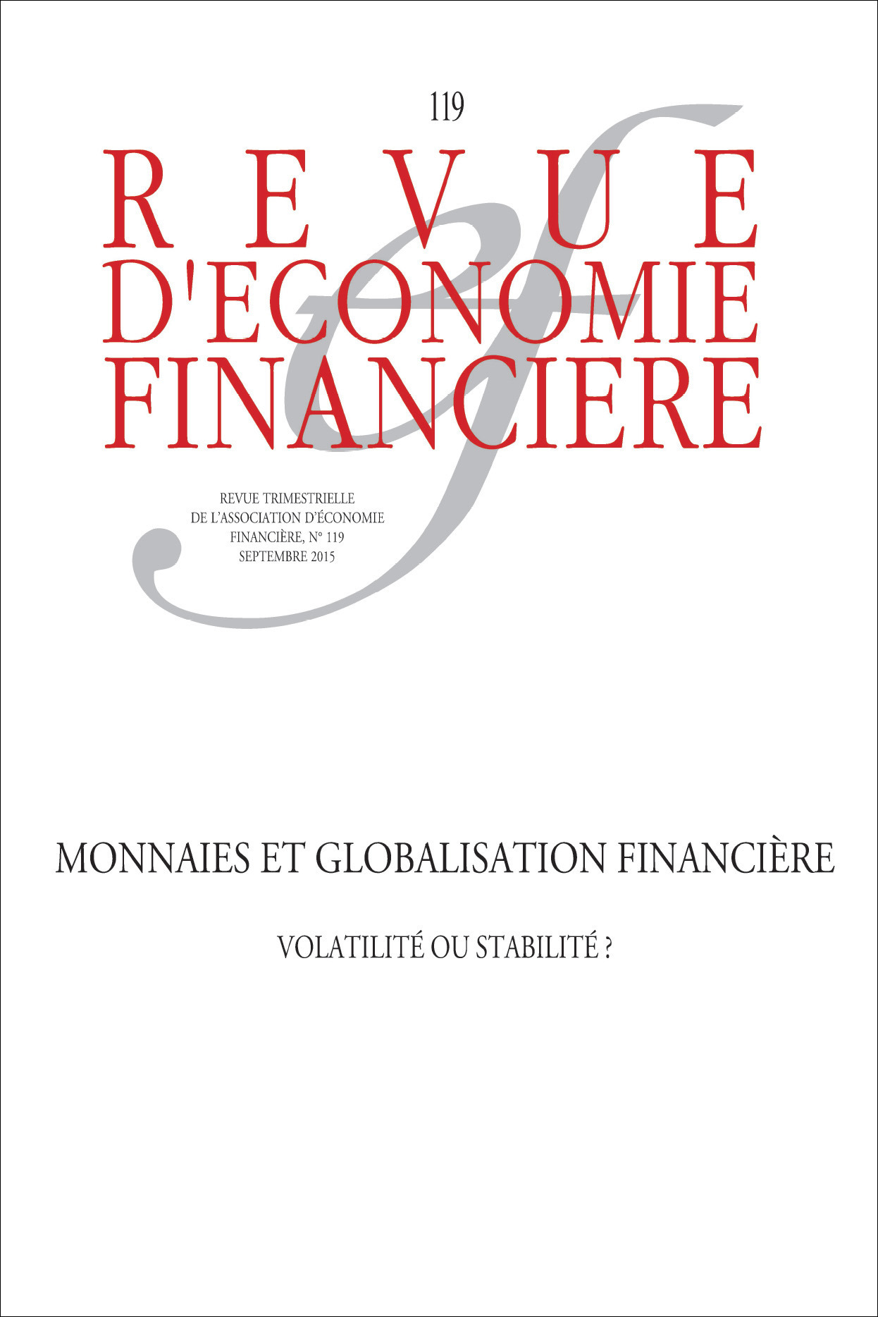 Couverture ebook de Monnaies et globalisation financière, de Revue D'Economie Financiere