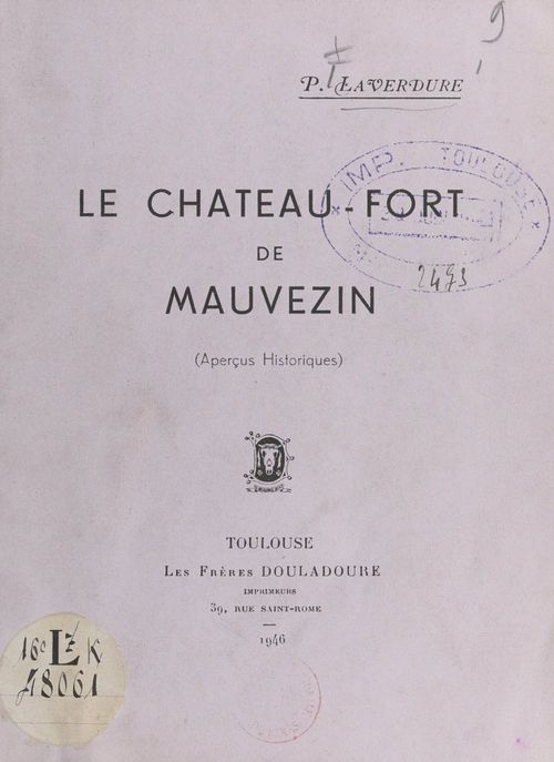 Couverture ebook de Le château-fort de Mauvezin, de P. Laverdure