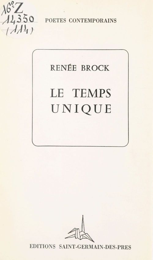 Couverture ebook de Le temps unique, de Renee Brock