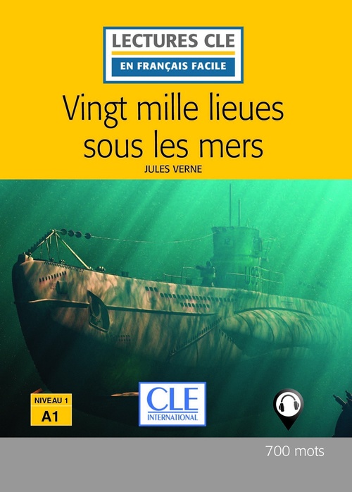 Couverture ebook de Vingt mille lieues sous les mers - Lecture facile, de Collectif