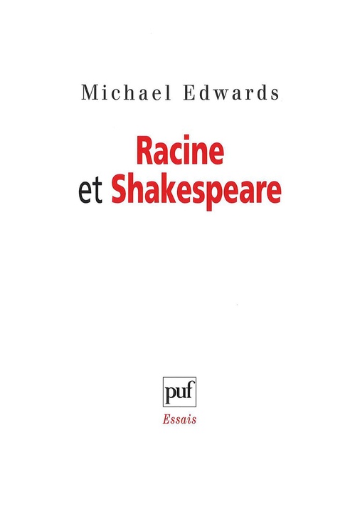 ebook cover of Racine et Shakespeare, by Michael Edwards