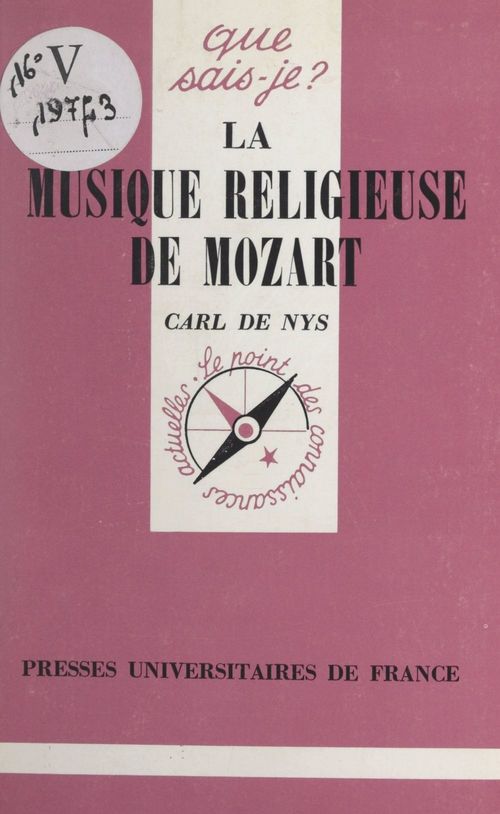 Couverture ebook de La musique religieuse de Mozart, de Carl De Nys