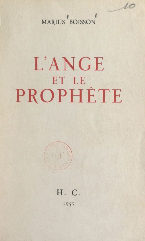 ebook cover of L'ange et le prophète, by Marius Boisson
