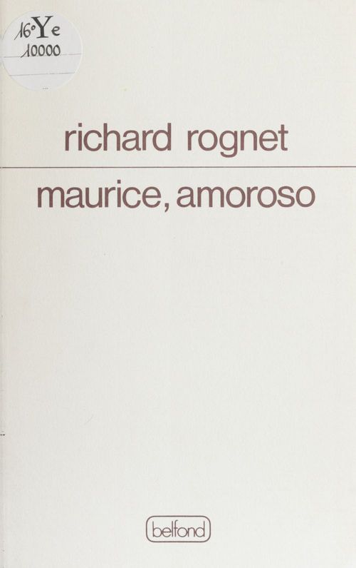 Couverture ebook de Maurice, amoroso, de Richard Rognet