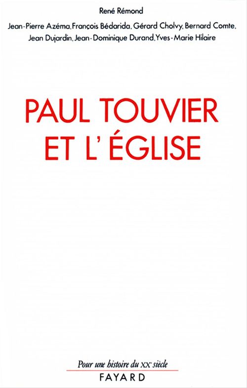 Couverture ebook de Paul Touvier et l'Eglise, de René Rémond