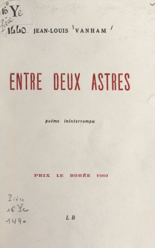 Couverture ebook de Entre deux astres, de Jean-Louis Vanham