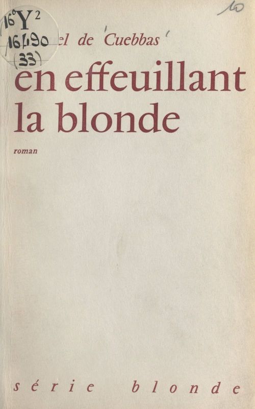 ebook cover of En effeuillant la blonde, by Manuel De Cuebbas