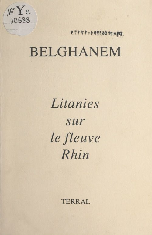 Couverture ebook de Litanies sur le fleuve Rhin, de Belghanem