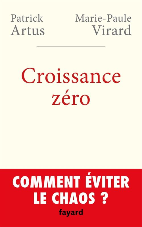ebook cover of Croissance zéro, comment éviter le chaos?, by Patrick Artus, Marie-Paule Virard