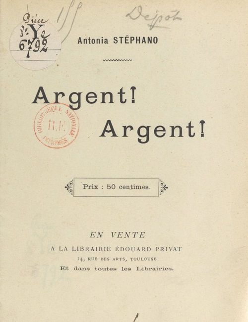 ebook cover of Argent ! Argent !, by Antonia Stephano