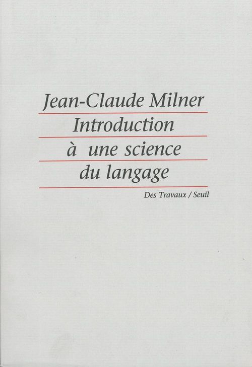 ebook cover of Introduction à une science du langage, by Jean-Claude Milner