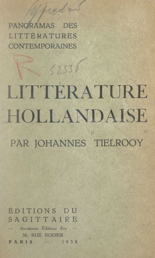 ebook cover of Panorama de la littérature hollandaise contemporaine, by Johannes Tielrooy