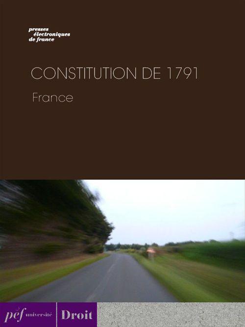 Couverture ebook de Constitution de 1791, de Oeuvre Collective