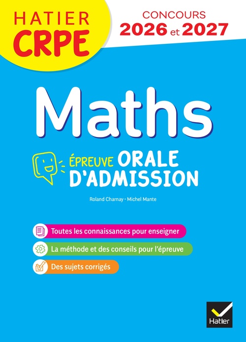 ebook cover of Mathématiques - CRPE 2026-2027 - Epreuve orale d'admission, by Michel Mante, Roland Charnay, Micheline Cellier
