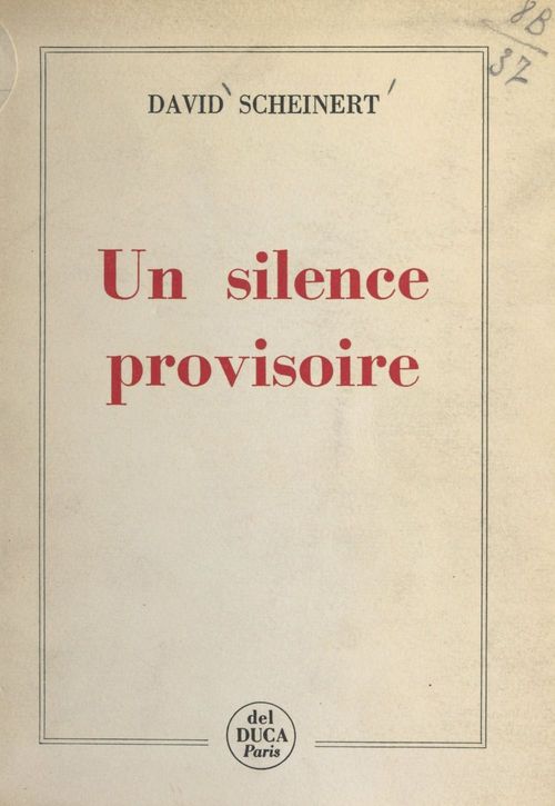 Couverture ebook de Un silence provisoire, de David Scheinert