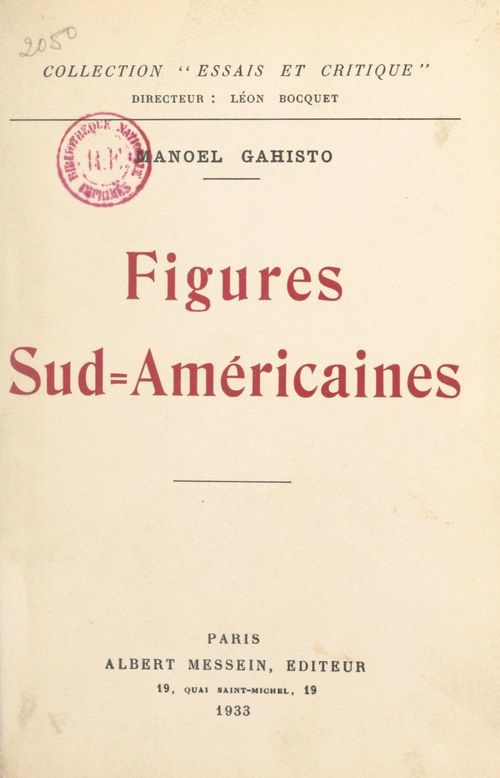 Couverture ebook de Figures sud-américaines, de Manoel Gahisto