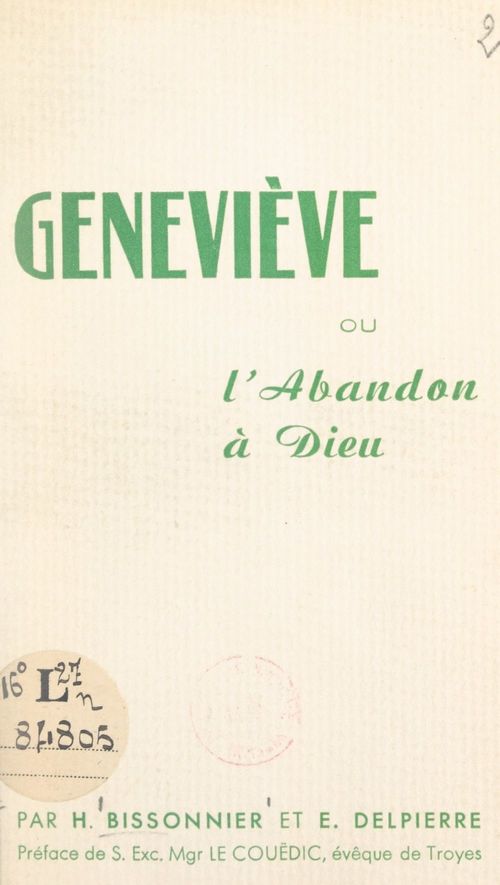 ebook cover of Geneviève, by Eugene Delpierre, Henri Bissonnier