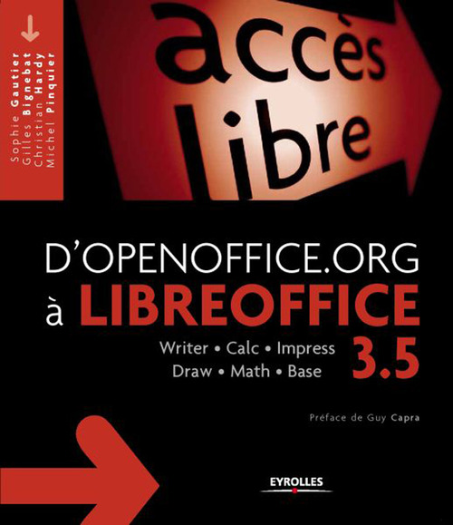 Couverture ebook de D'OpenOffice.org à LibreOffice 3.5, de Sophie Gautier