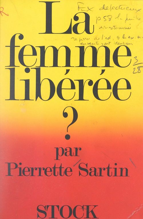 ebook cover of La femme libérée ?, by Pierrette Sartin