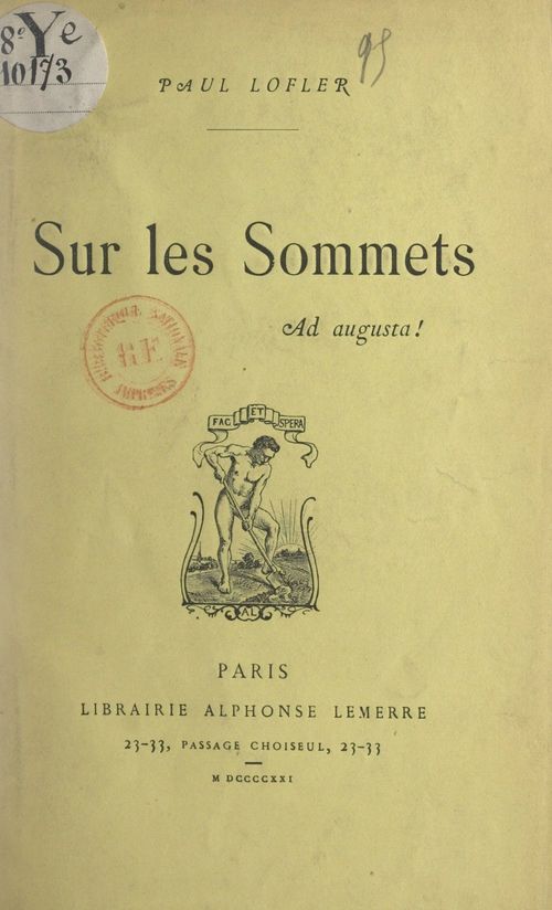 Couverture ebook de Sur les sommets, de Paul Lofler