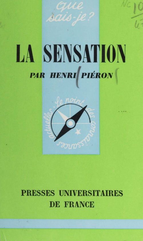 Couverture ebook de La sensation, de Henri Pieron