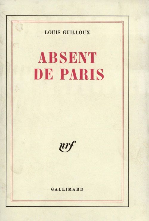 Couverture ebook de Absent de Paris, de Louis Guilloux