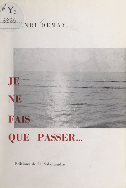 Couverture ebook de Je ne fais que passer..., de Henri Demay