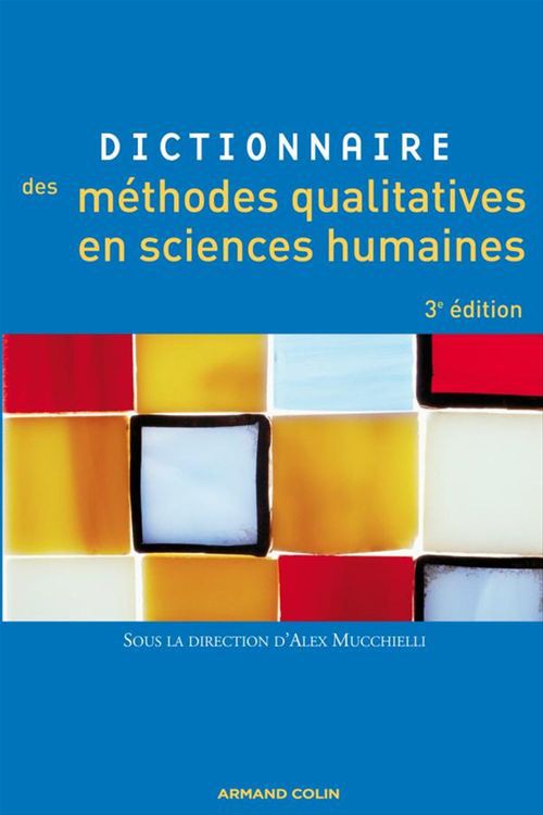 Couverture ebook de Dictionnaire des méthodes qualitatives en sciences humaines, de