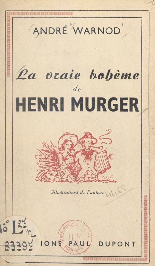 Couverture ebook de La vraie bohème de Henri Murger, de André Warnod